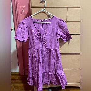 Levi’s Purple Short Sleeve V-Neck Baby Doll Dress